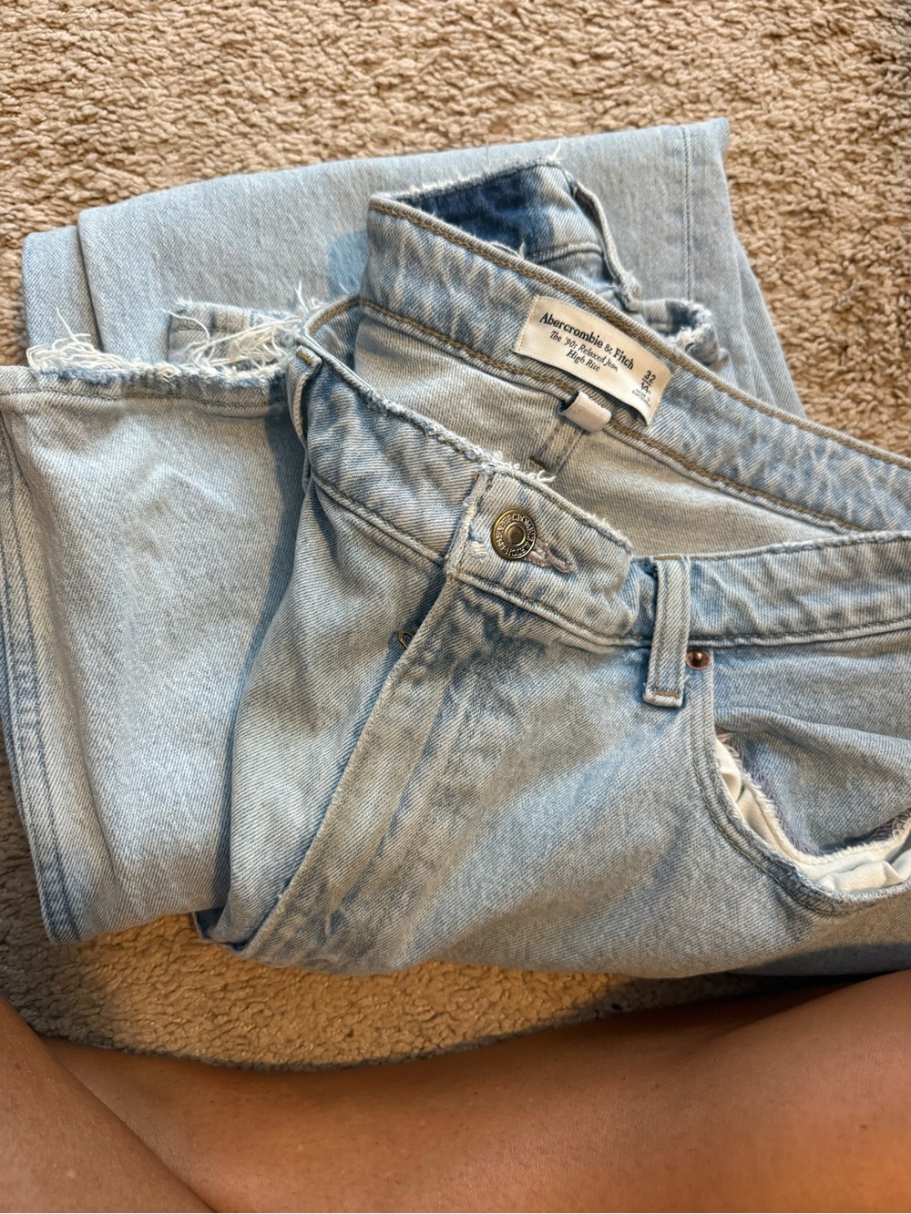 Abercrombie & Fitch Light Wash 90’s Straight Jeans curve love high waisted - Picture 2 of 4